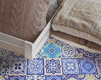 Andalusia View Vinyl PVC Matte, Linoleum Teppich, Retro Matten, Klassisches Teppichmuster, Vinyl Bodenmatte, Vinyl Teppich, Vinyl Matte, Vinyl Bodenfliesen #22E