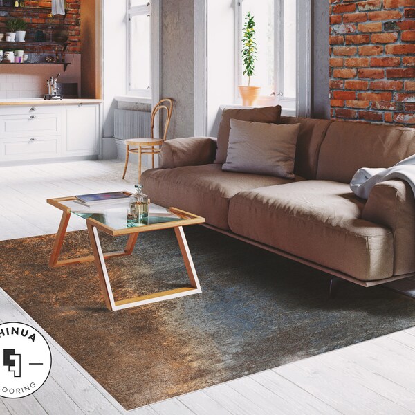 Metal Rainbow Vinyl PVC Mat, Linoleum Rug, Modern Home Decor, Vinyl Floor Mat, Vinyl Rug, Vinyl Mat, Rugs for Living Room, PVC Rug #19W