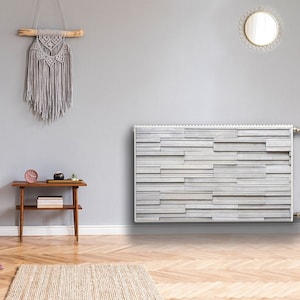 Radiator Cover For Home, Modern Wall Heating Cover For Radiator, Beige Printed Magnetic Mats Gray Printed Magnet, Stone