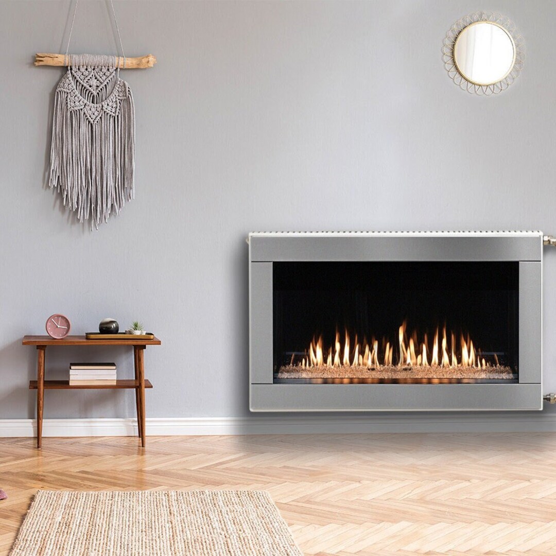 Fireplace Around Radiator Radiator Cover for Home, Modern Fireplace Printed Magnet, Brown Magnet ...