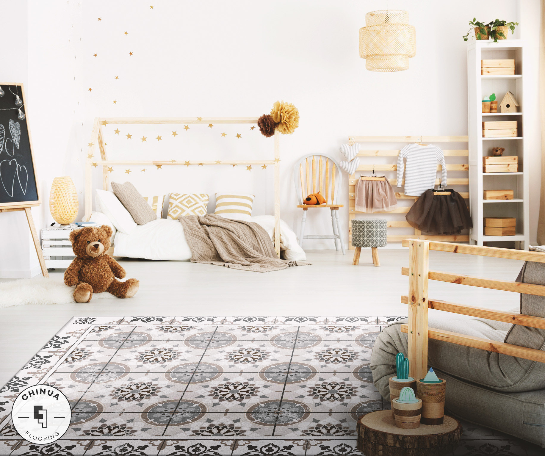 Home & Living Vinyl Mat Vinyl Floor Tiles Juan White Vinyl PVC Mat