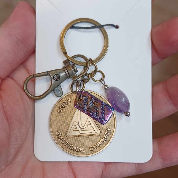 Llavero de bronce con la moneda de recuperación anual de ACA (hijos adultos de alcohólicos).