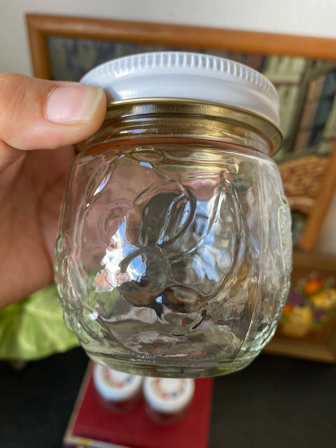 Vintage Set 3 Stock Kerr Fruit Embossed Jar Decorative w/Lids Etsy