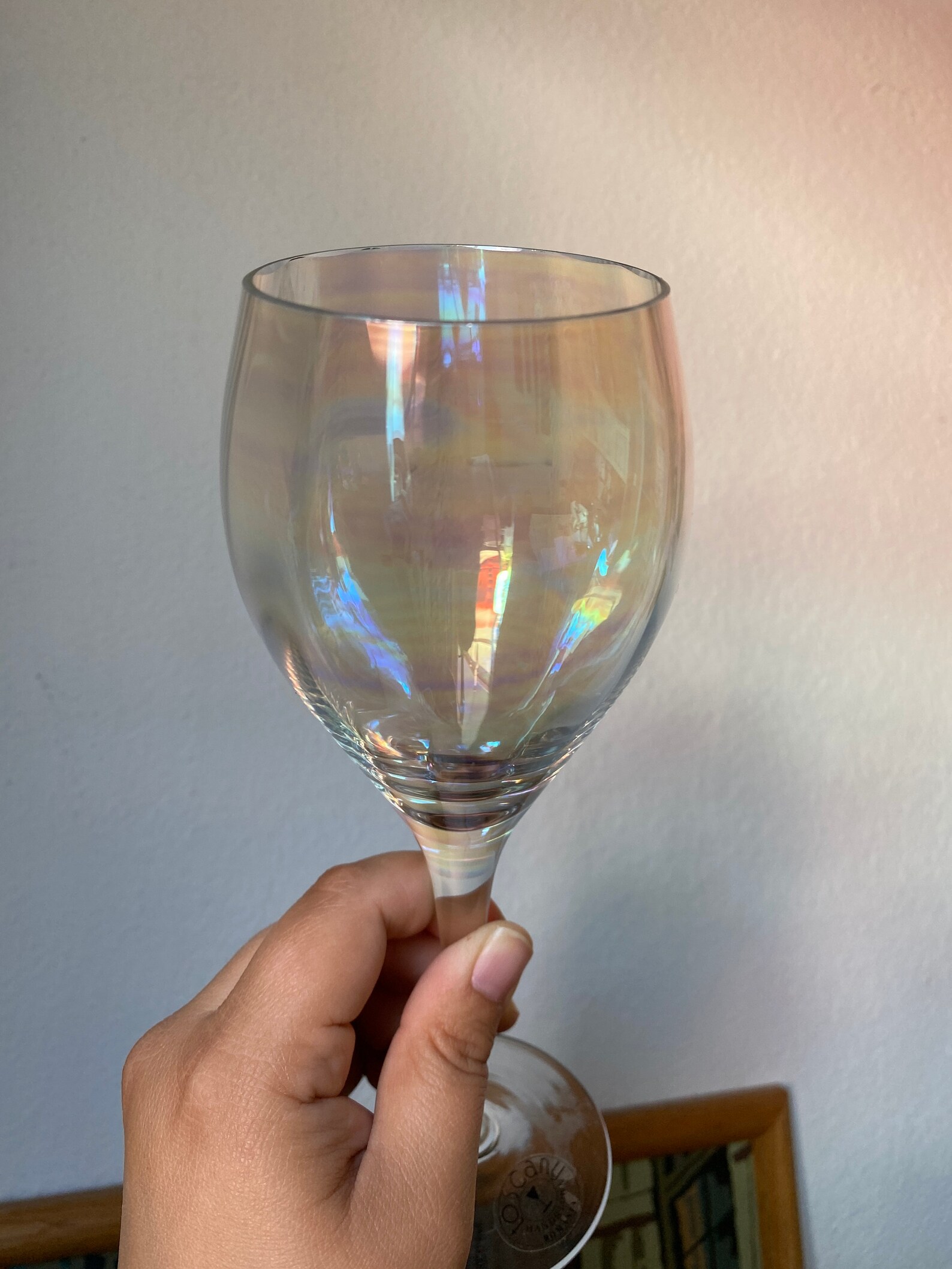 iridescent wine glasses