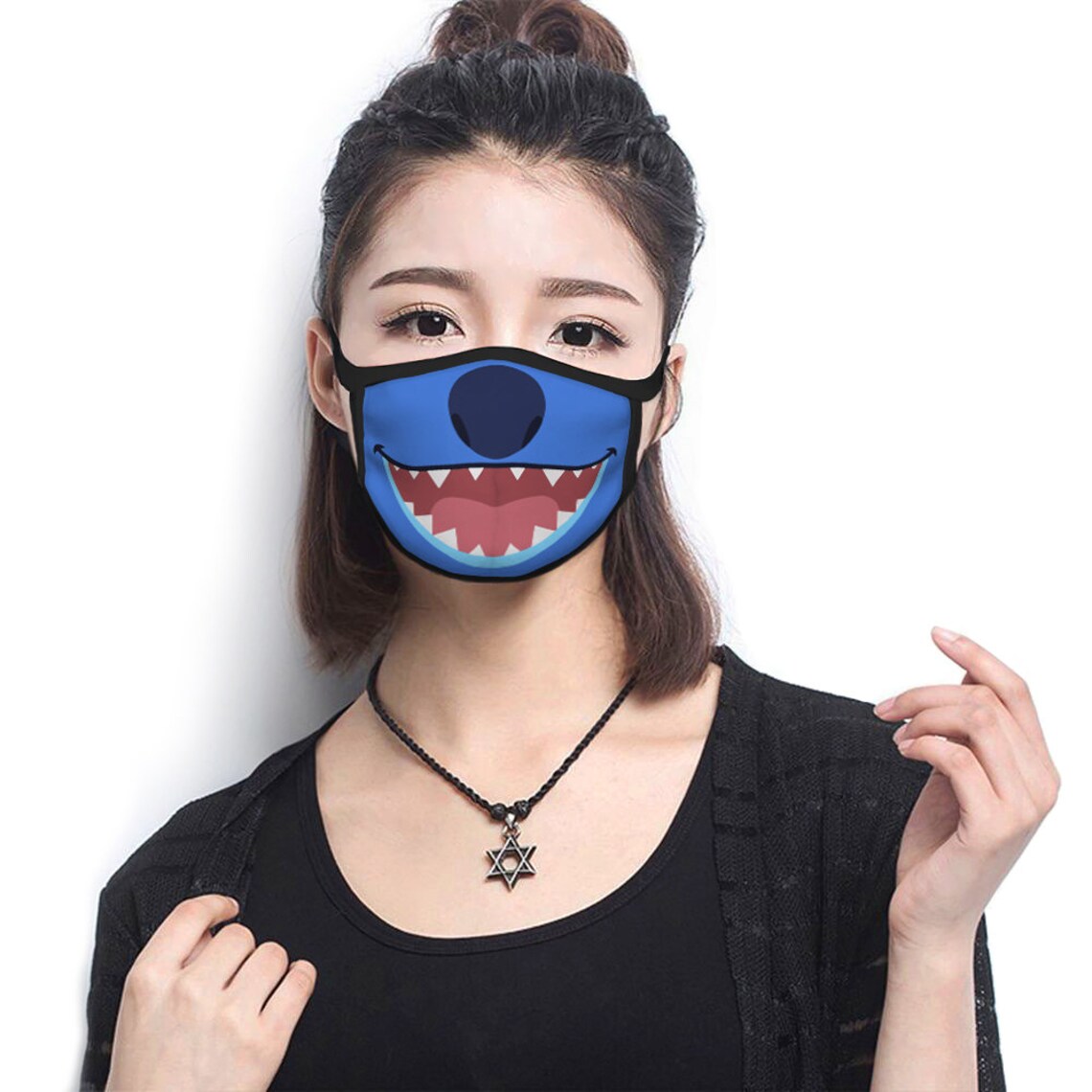 Stitch Funny Face Mask Lilo and Stitch Cartoon Mask Etsy