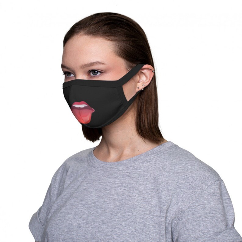 Lips and Tongue Face Mask Cool Design Reusable Washable Etsy