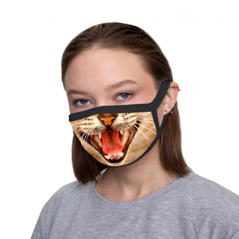 Wild Cat Face Mask Cool Design Reusable Washable 100 Etsy