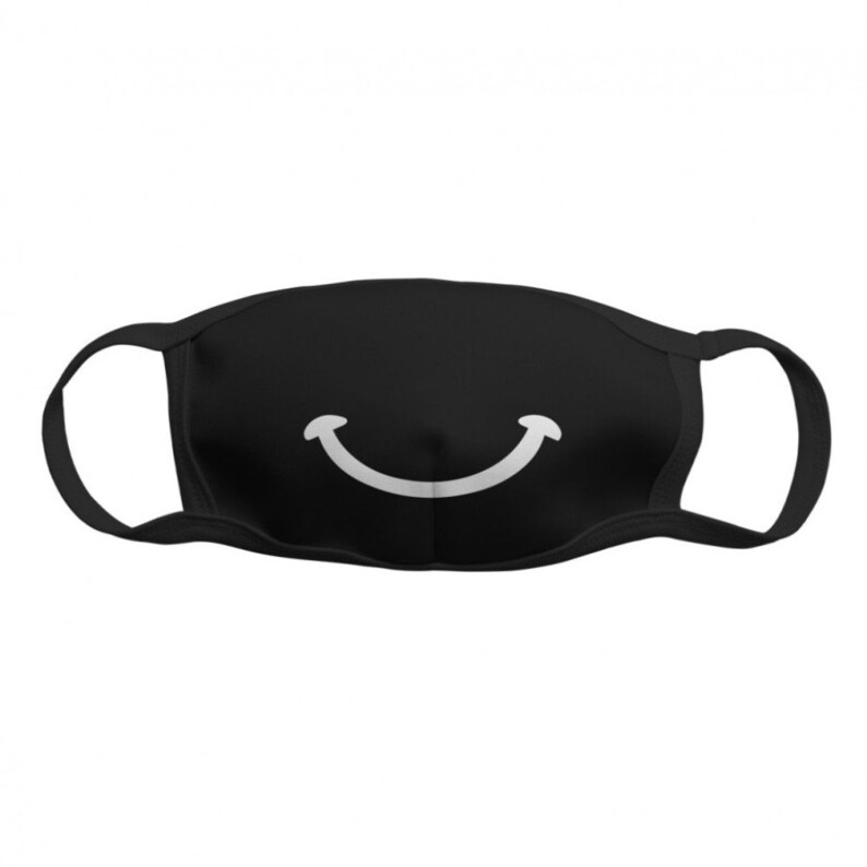 Smile Face Mask Cool Design Reusable Washable 100 Cotton Etsy
