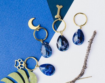 GOLD Sodalite Pet Charm - Sodalite - Pet Charm - Pet Pendant - Pet Amulet - Crystal Healing-Animal Crystal Healing-Crystal Pet Charm-Healing