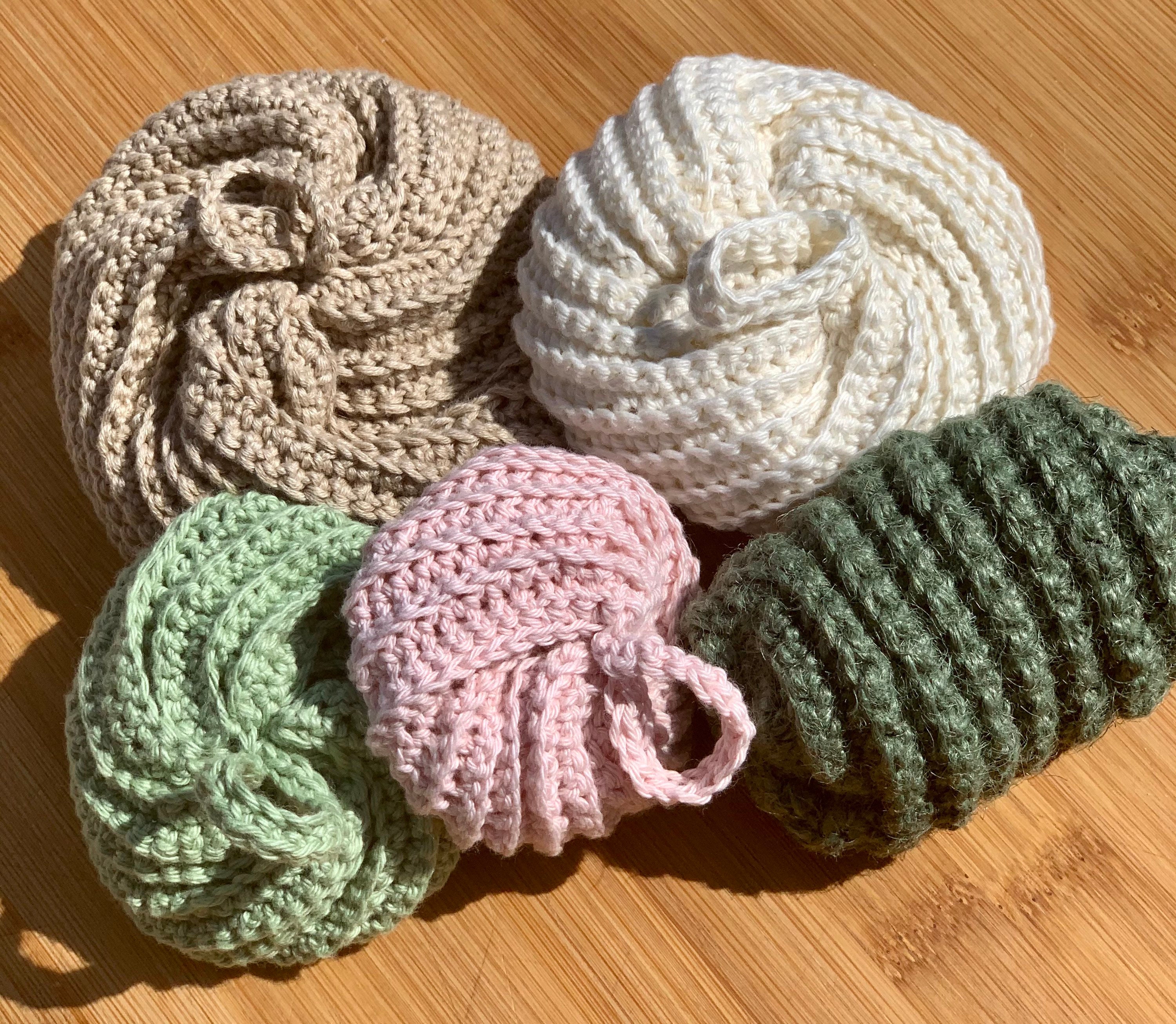 Éponge Tawashi Crochetée Main en France Coton Oeko-Tex