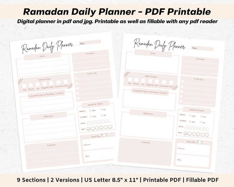 Ramadan Planner PDF Ramadan Daily Planner Printable Etsy France