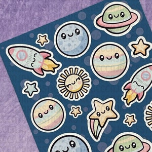 Cute Space Sticker Sheet