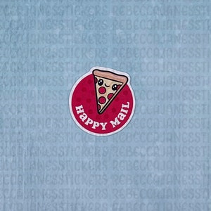 Cute Pizza Happy Mail Sticker Flakes