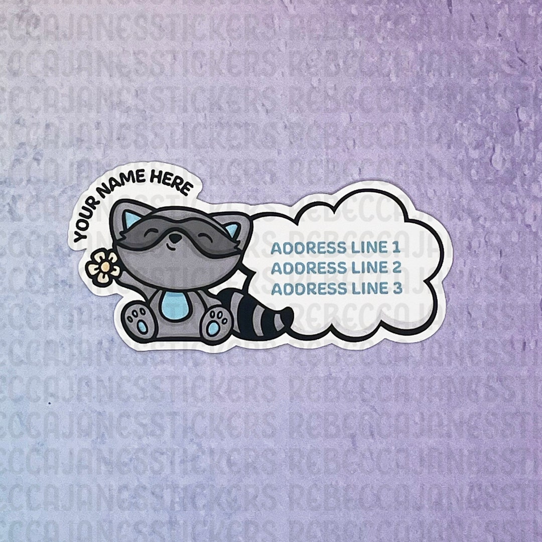 Cute Raccoon Return Address Label Sticker Flakes - Etsy