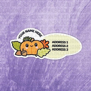 Cute Fall Pumpkin Return Address Label sticker flakes