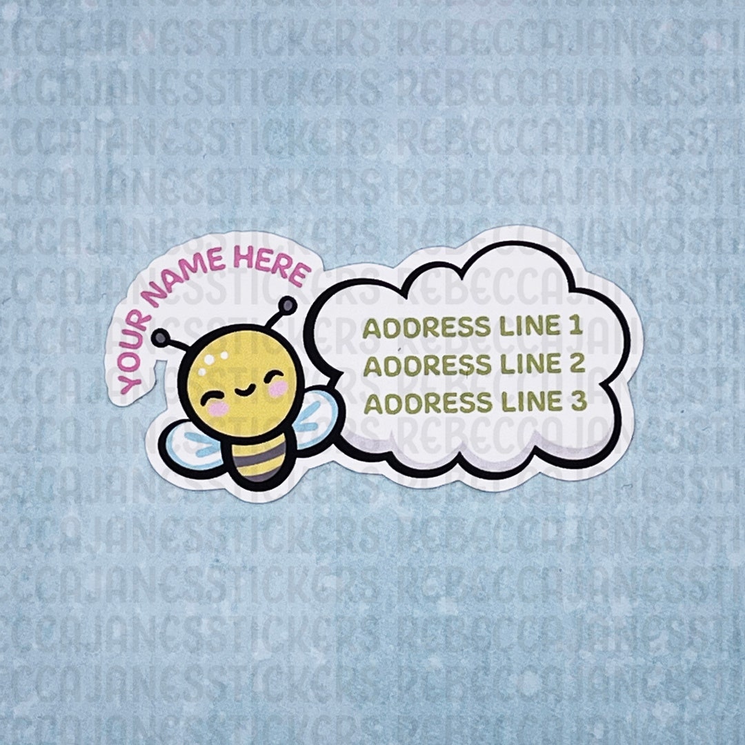 Cute Bumble Bee Return Address Label Sticker Flakes Etsy