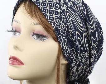 Japanese Patchwork Hair Scarf: Luxury Cotton Head Cover