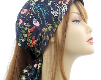 Wide Satin Lined Expandable HeadScarf with Ties .Head Covering Turban Twist Hair Wrap . Adjustable Mitpachat Tichel Hijab Modesty Head Scarf