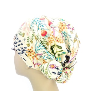 Ivory Floral Modern Women's Luxury Hair Scarf . Floral Head Covering . Pretty Head Wrap . Modesty Hair Cover. Tichel of the Day CareKaps
