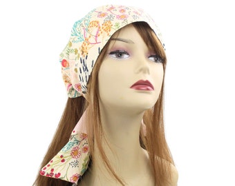 Wide Satin Lined Expandable HeadScarf with Ties .Head Covering Turban Twist Hair Wrap . Adjustable Mitpachat Tichel Hijab Modesty Head Scarf