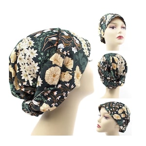 Hidden Meadow Floral Modern Hairwrap Women's Head Covering Mitpachat Tichel of the Day Head Scarves Modesty Head Cover Scrub Caps CareKaps