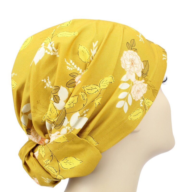 Rustic Summer Mustard Yellow Boho Floral Women's Scrub Cap Etsy