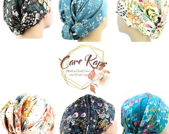Floral Hair Wraps | Handmade Women’s Adjustable Head Cover | Everyday Head Scarf, Turban