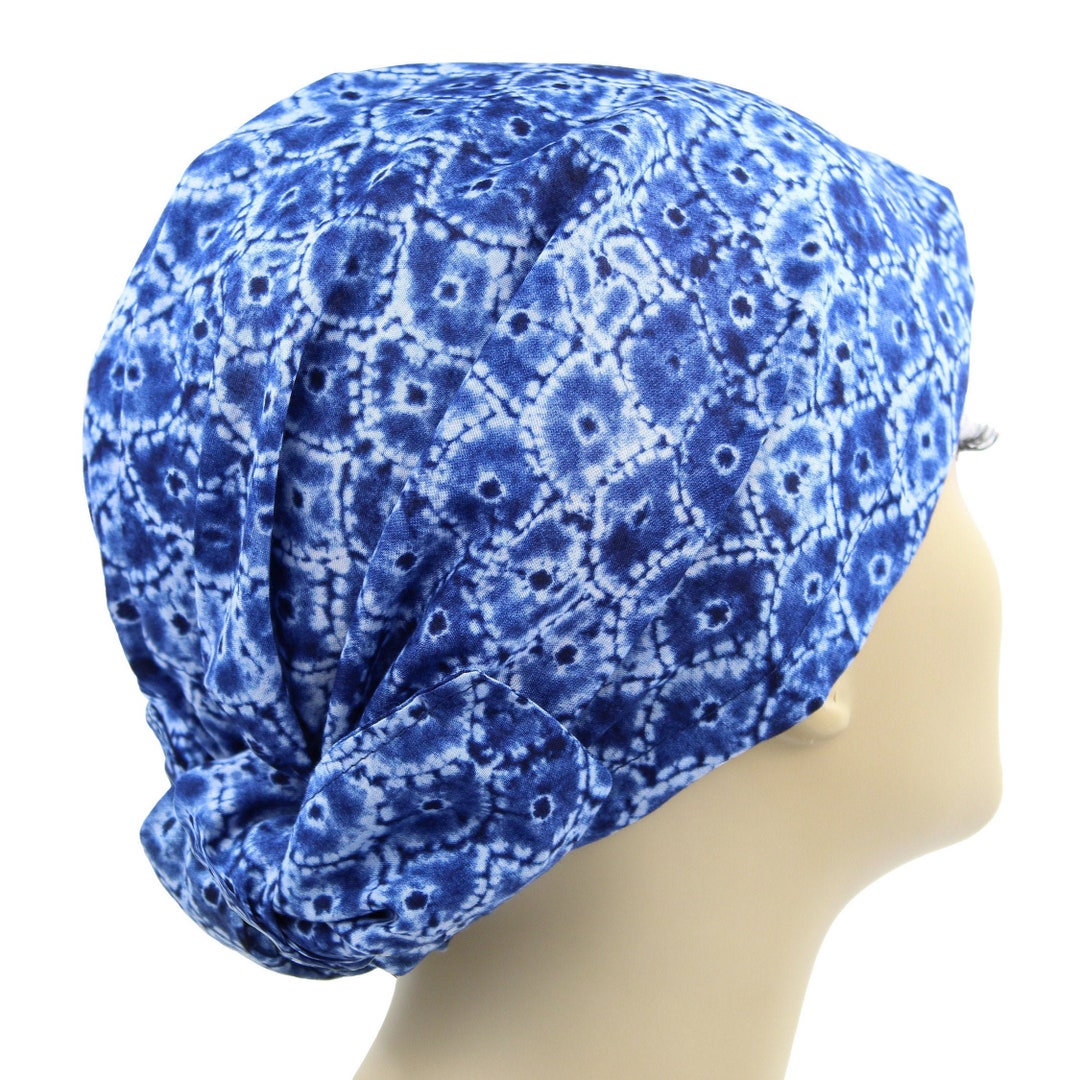 Blue Japanese Wave Tie Dye Doctor & Nurses Scrub Cap . - Etsy