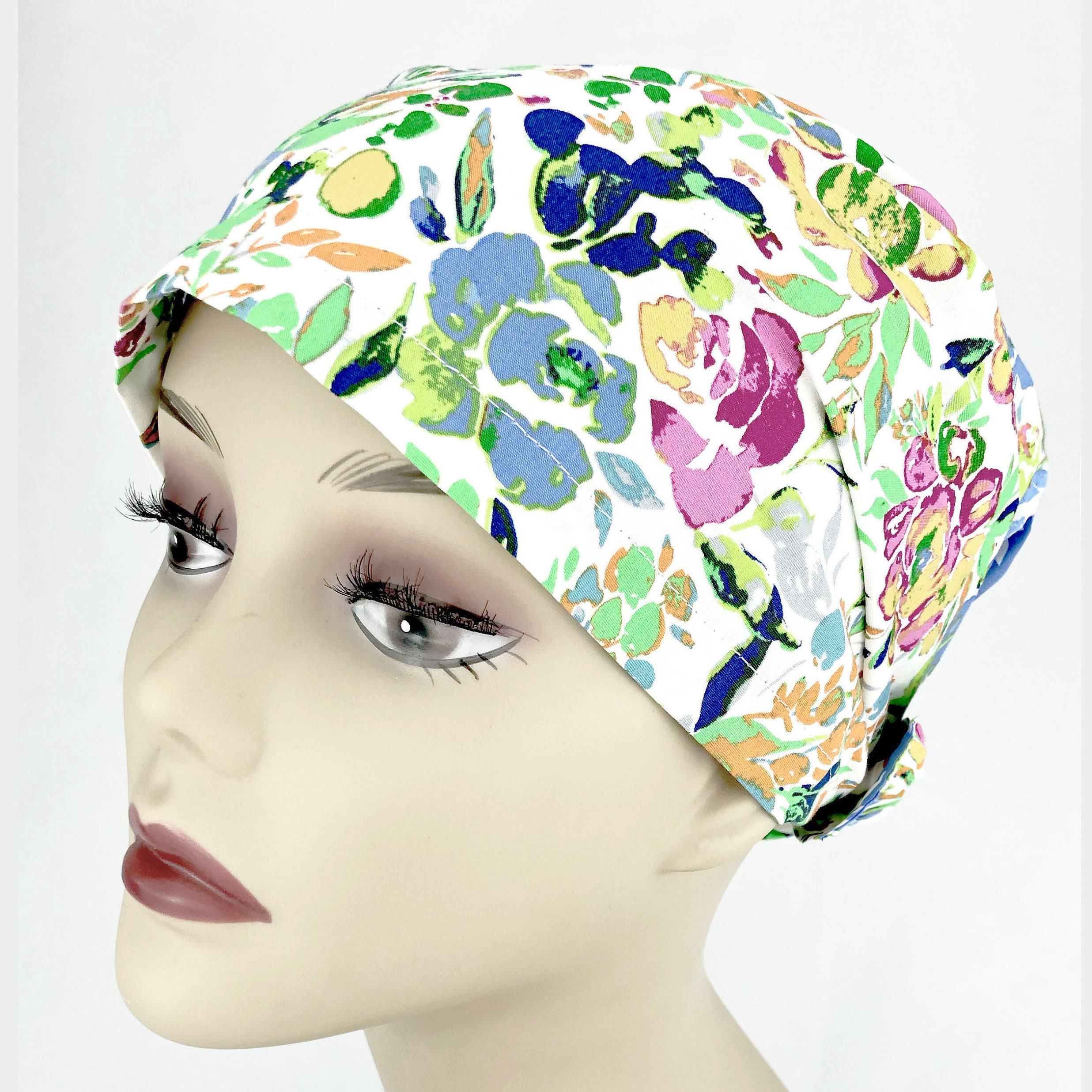 Surgical Scrub Hat Flower Nurses 