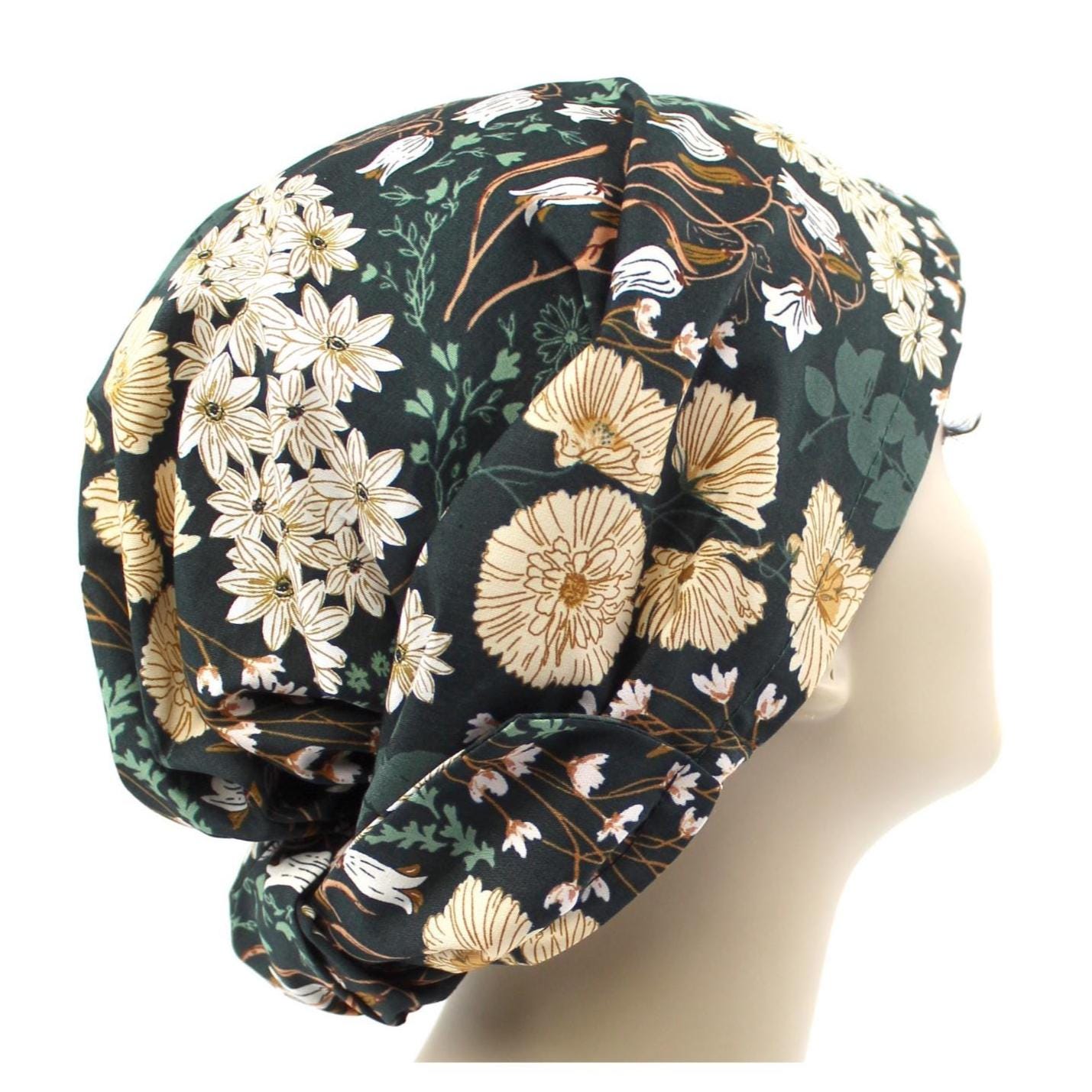 Gorgeous Floral CareKaps Luxury Hair Scarf | Head Scarves | Modesty Head Wrap Cover | Mitpachat Tichel Hijab Head Covering | Alopecia Cap