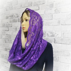 MANTILLA DELLA CAPPELLA Bellissima sciarpa tradizionale in pizzo di ispirazione vintage Velo da messa Velo da preghiera della chiesa Velo da cappella (0110LNK)