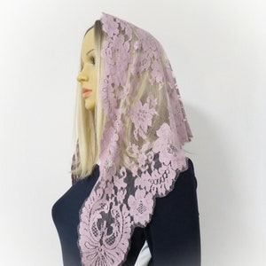 ANDRIANNA French Lace Catholic Mass Mantilla, Chapel Praying Veil (LNK 0011)