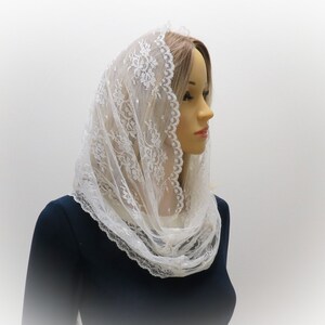 CHAPEL MANTILLA Beautiful traditional vintage inspired french lace infinity scarf Mass veil Church praying veil Chapel headcovering