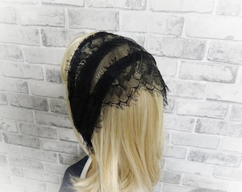 CHAPEL HEAD WRAP, Lace Chapel Veil, Catholic Mass Veil, Traditional Headcovering, Lace Headcover ( LNK0053)