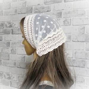 CHAPEL HEAD WRAP, Lace Chapel Veil, Catholic Mass Veil, Traditional Headcovering, Lace Headcover ( LNK0116)