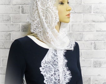 VINTAGE Inspired Spanish MANTILLA Church Chapel Veil Church Headcovering lace mantilla lace veil chapel, shawl