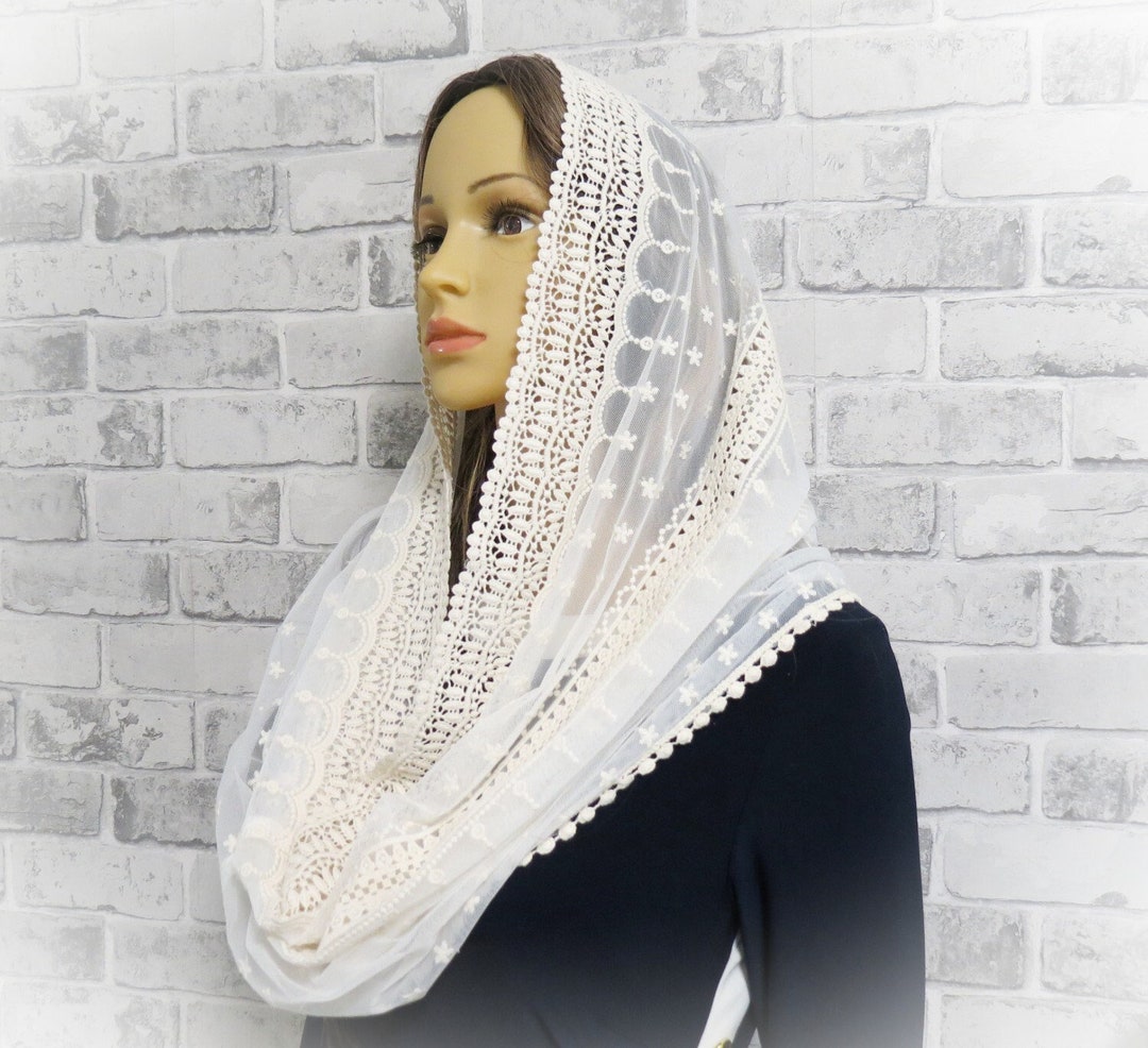 CHAPEL MANTILLA Lace Mantilla Infinity Mantilla Chapel Veil Church chapel-mantilla-lace-mantilla-infinity-mantilla-chapel-veil-church