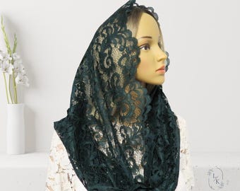 CHAPEL LACE VEIL, Infinity scarf, catholic veil, chapel lace mantilla, latin mass veil