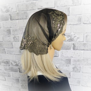 CHAPEL HEAD WRAP, Lace Chapel Veil, Catholic Mass Veil, Traditional Headcovering, Lace Headcover ( LNK0125)
