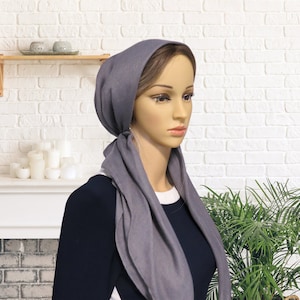 Classic Timeless Pre-tied headscarf, Chemo Head Scarf, Chemo Hat, Pre-tied Bandana, Head Covering (GR0147PT)