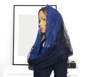 CHAPEL LACE MANTILLA, Infinity scarf, catholic veil, chapel lace veil, latin mass veil