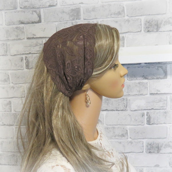 CHAPEL VEIL - Lace Head Wrap, Church veil, Church Head Wrap, Chapel Headcovering,Lace Headband,   (0055LNK)