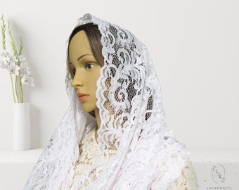 CHAPEL LACE VEIL, Infinity scarf, catholic veil, chapel lace mantilla, latin mass veil