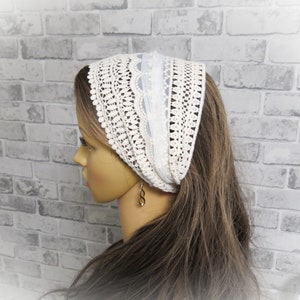 CHAPEL HEAD WRAP, Lace Chapel Veil, Catholic Mass Veil, Traditional Headcovering, Lace Headcover ( LNK0116)