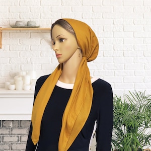 Classic Timeless Pre-tied headscarf, Chemo Head Scarf, Chemo Hat, Pre-tied Bandana, Head Covering ( LNK0147)