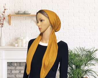 Classico foulard pre-annodato senza tempo, sciarpa per la testa chemio, cappello chemio, bandana pre-annodata, copricapo (LNK0147)