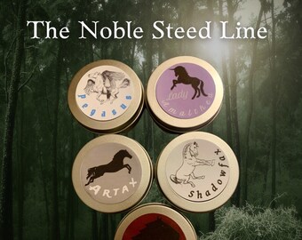 The Noble Steed candle line - Mythical creatures - horses - fantasy - movie magic - soy wax candles - all natural products