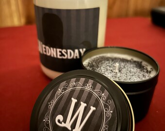 Wedneday Addams INSPIRED candle all natural soy wax wedneday dance addams family christmas