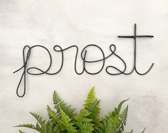 Prost Wire Sign: Cheers Languages, Home Bar Decor