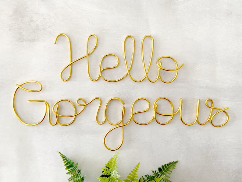 Hello Sign Wire Art Wall Decor Wire Signs Spa Etsy